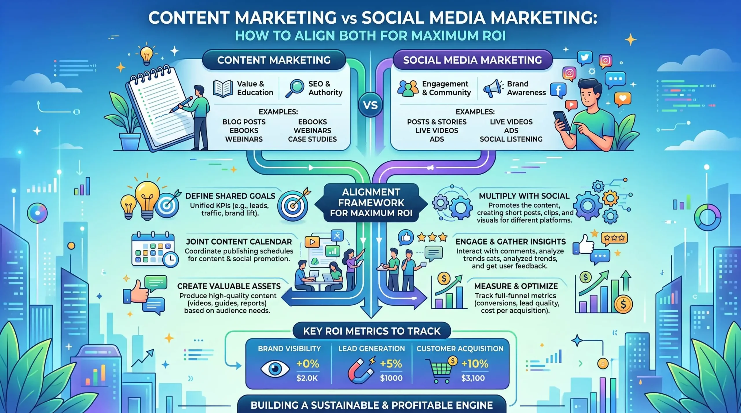 Content Marketing vs Social Media Marketing: How to Align Both for Maximum ROI